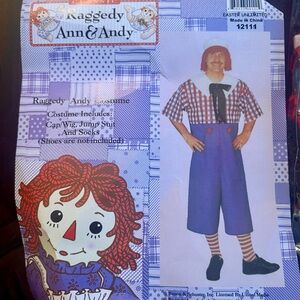 Raggedy Andy Costume with Cap and Wig